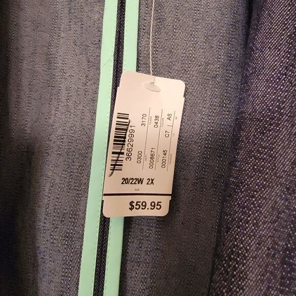 CHRISTOPHER & BANKS Denim Blazer mint cuff size 2x NWT - Picture 3 of 5